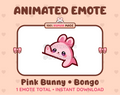 Pink Bunny emote preview displaying a cute pink bunny bongo emote.