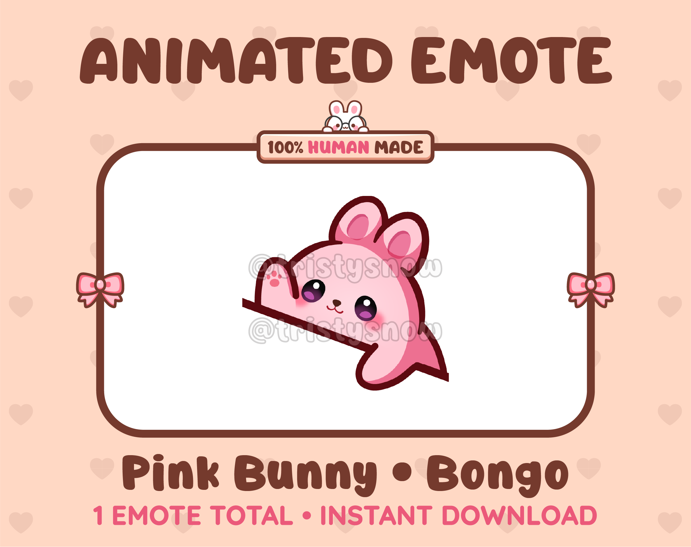 Pink Bunny emote preview displaying a cute pink bunny bongo emote.