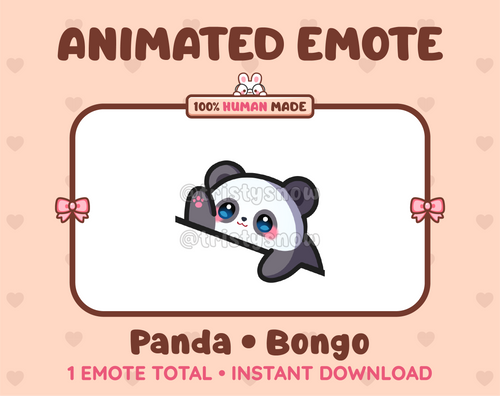 Panda emote preview displaying a cute panda bongo emote.