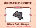 Black Cat emote preview displaying a cute black cat bongo emote.