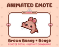 Brown Bunny emote preview displaying a cute brown bunny bongo emote.