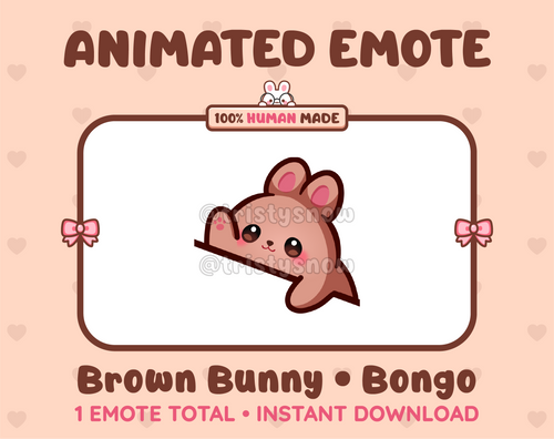 Brown Bunny emote preview displaying a cute brown bunny bongo emote.