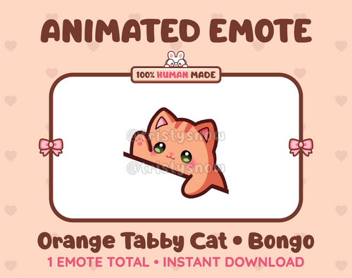 Orange Tabby Cat emote preview displaying a cute orange tabby cat bongo emote.
