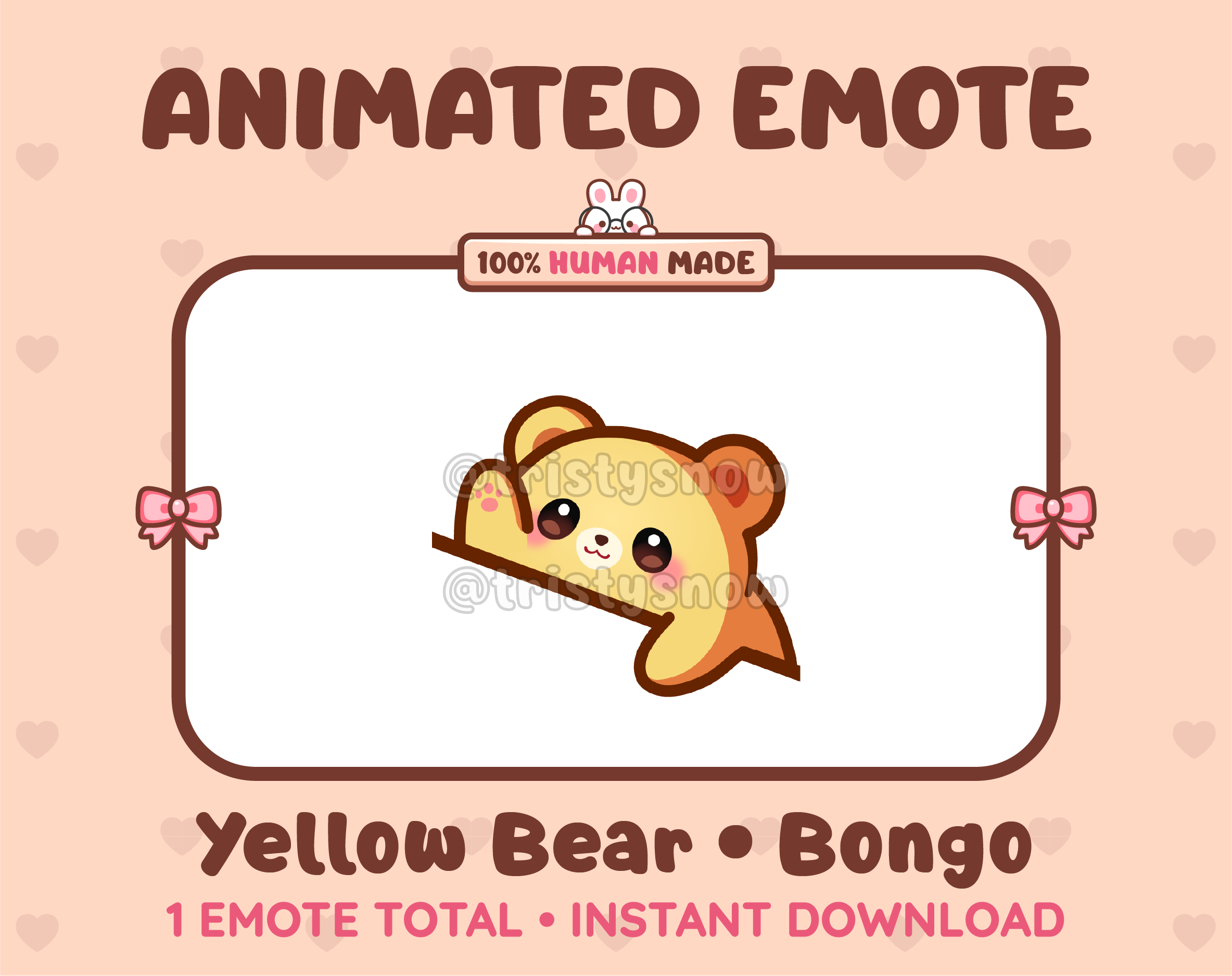Yellow Bear emote preview displaying a cute yellow bear bongo emote.