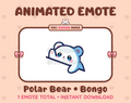 Polar Bear emote preview displaying a cute polar bear bongo emote.