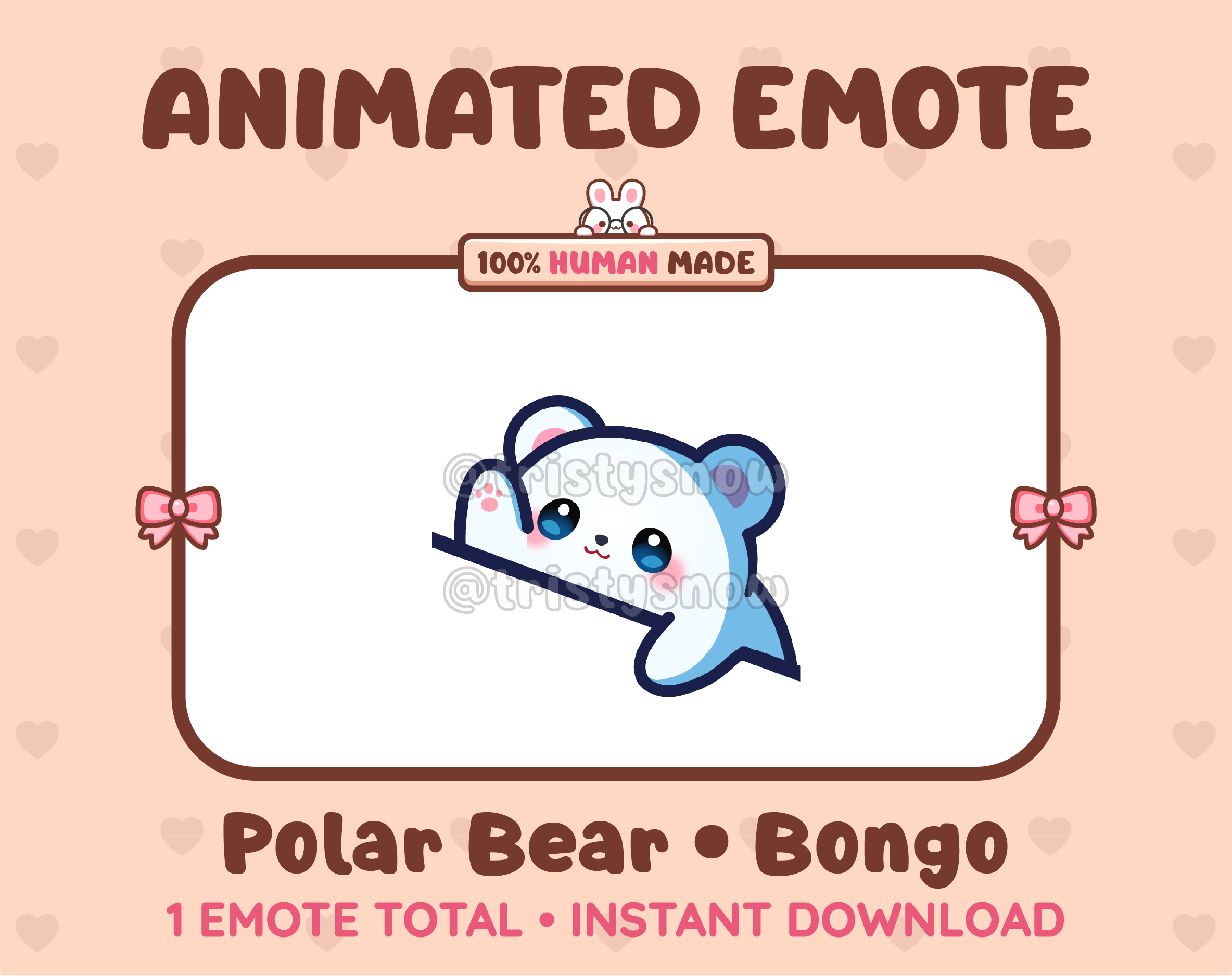 Polar Bear emote preview displaying a cute polar bear bongo emote.
