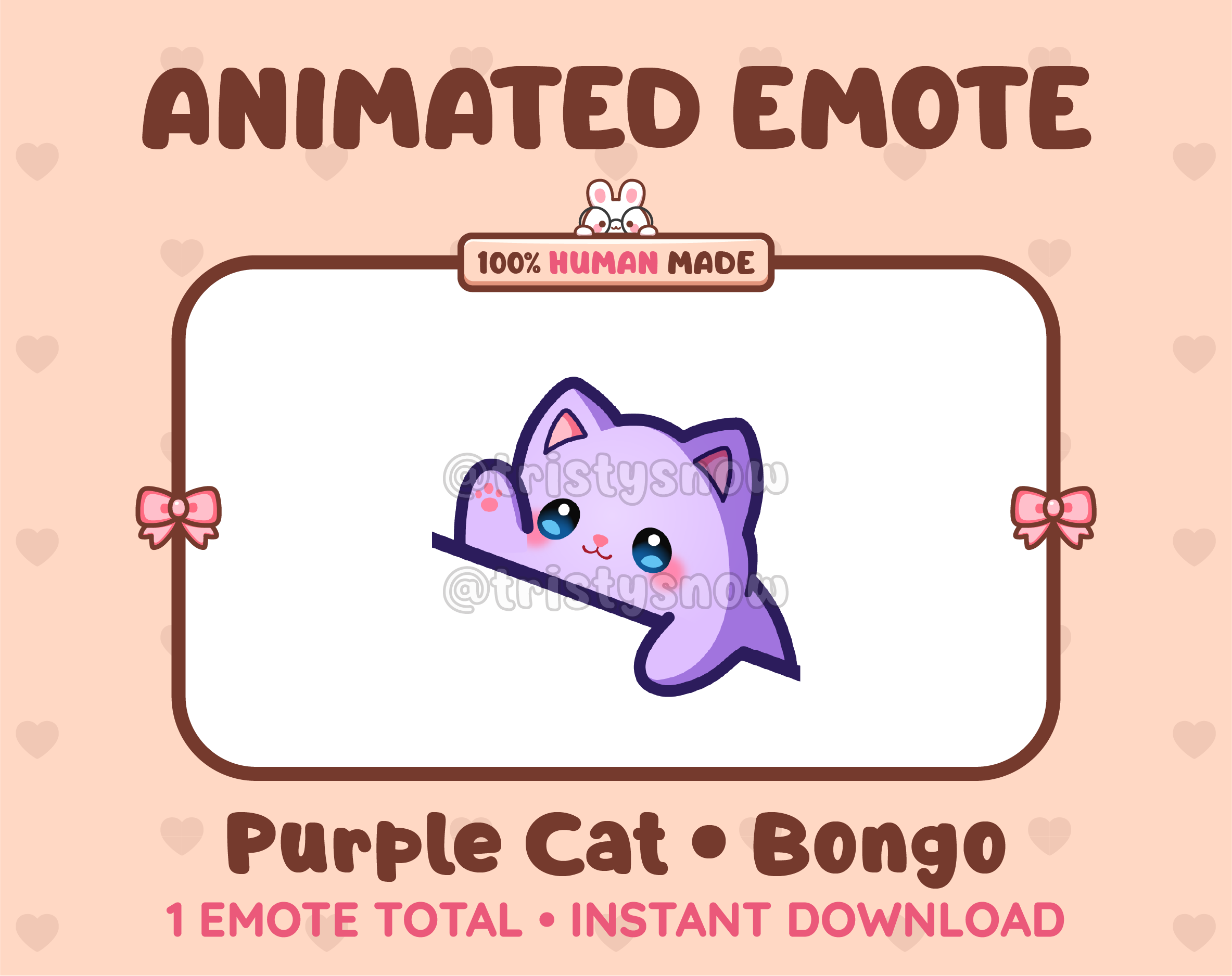 Purple Cat emote preview displaying a cute purple cat bongo emote.