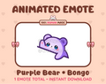 Purple Bear emote preview displaying a cute purple bear bongo emote.