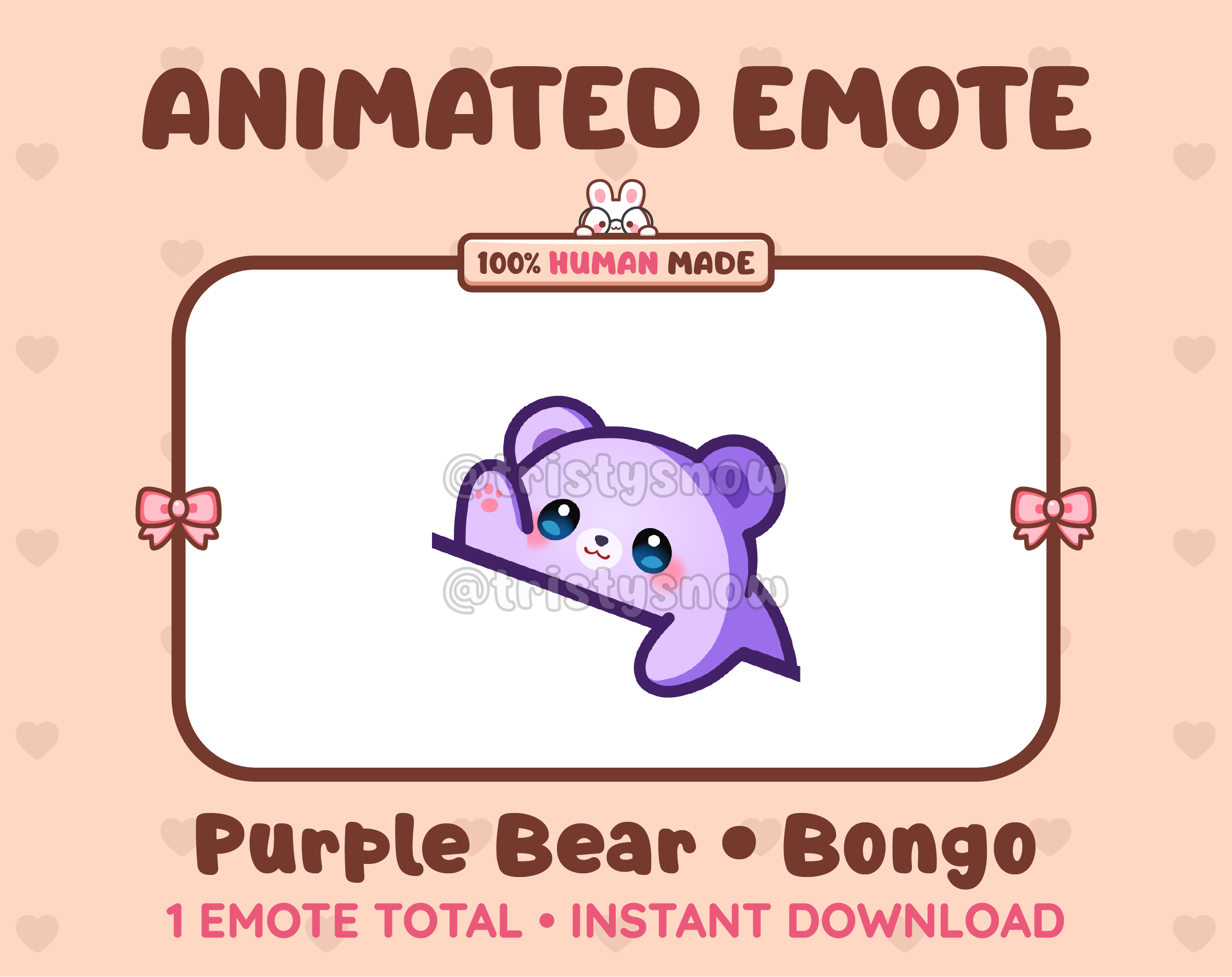Purple Bear emote preview displaying a cute purple bear bongo emote.