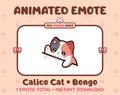 Calico Cat emote preview displaying a cute calico cat bongo emote.