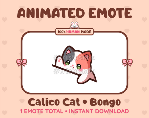 Calico Cat emote preview displaying a cute calico cat bongo emote.