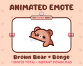 Brown Bear emote preview displaying a cute brown bear bongo emote.