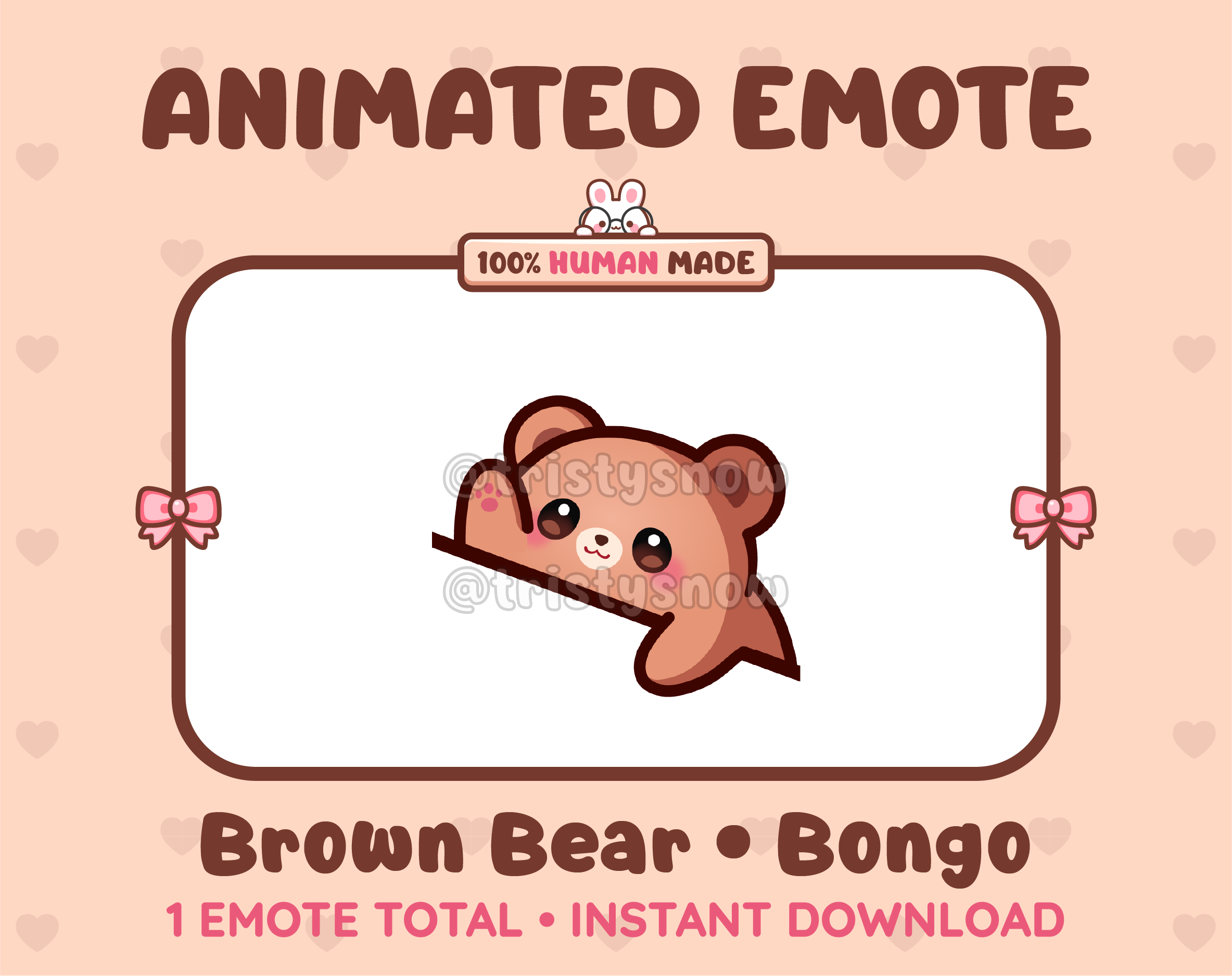 Brown Bear emote preview displaying a cute brown bear bongo emote.
