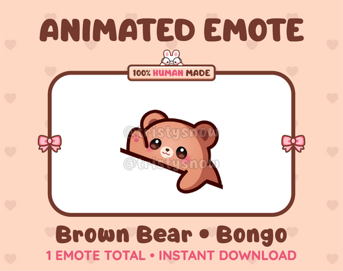 Brown Bear emote preview displaying a cute brown bear bongo emote.
