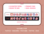 Pig Twitch emote pack preview displaying all 10 emotes with format and size information.