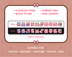 Pig Twitch emote pack preview displaying all 10 emotes with format and size information.