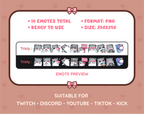 Gray Hamster Twitch emote pack preview displaying all 10 emotes with format and size information.