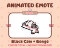 Black Cow emote preview displaying a cute black cow bongo emote.