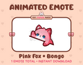 Pink Fox emote preview displaying a cute pink fox bongo emote.