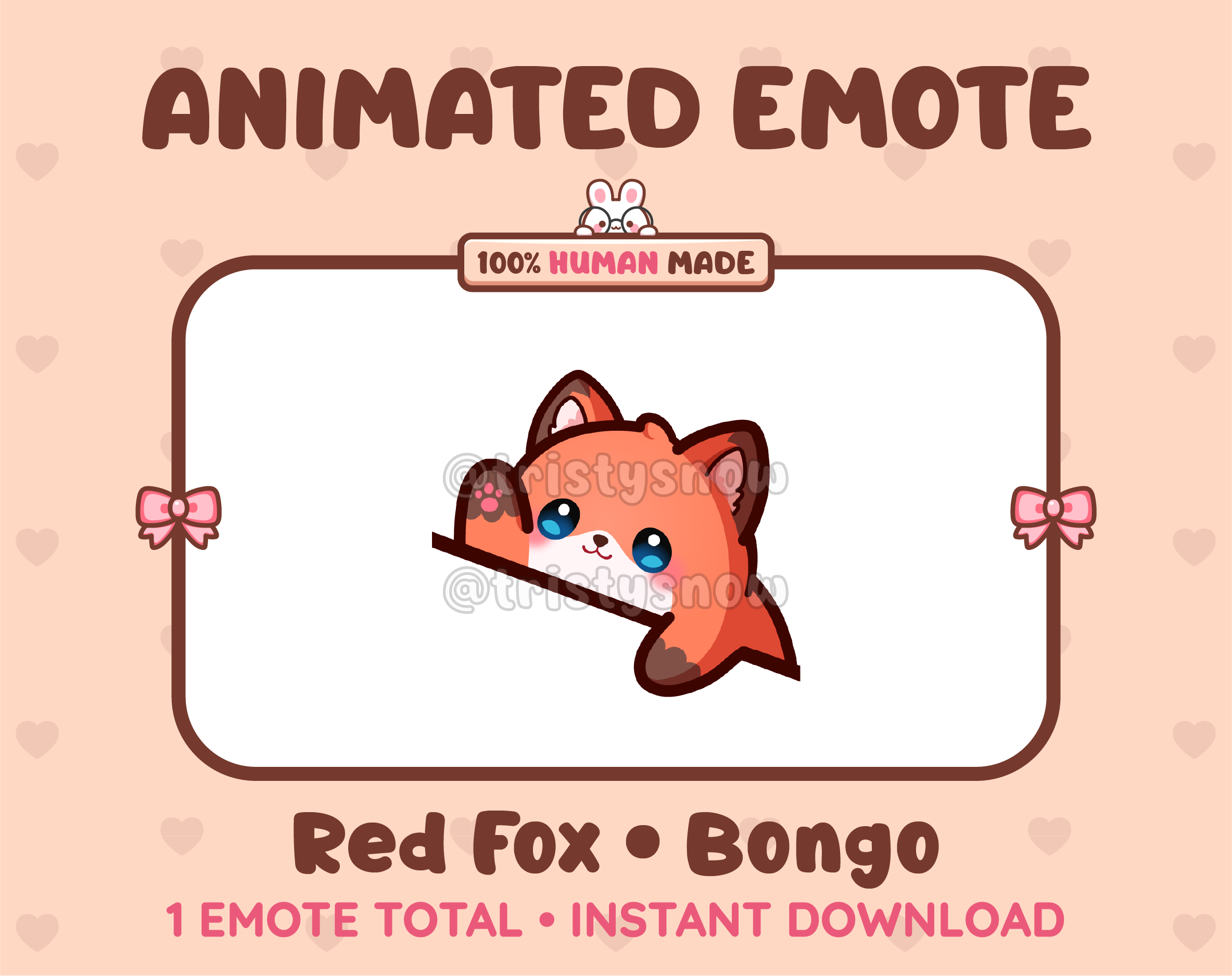 Red Fox emote preview displaying a cute red fox bongo emote.