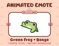 Green Frog emote preview displaying a cute green frog bongo emote.