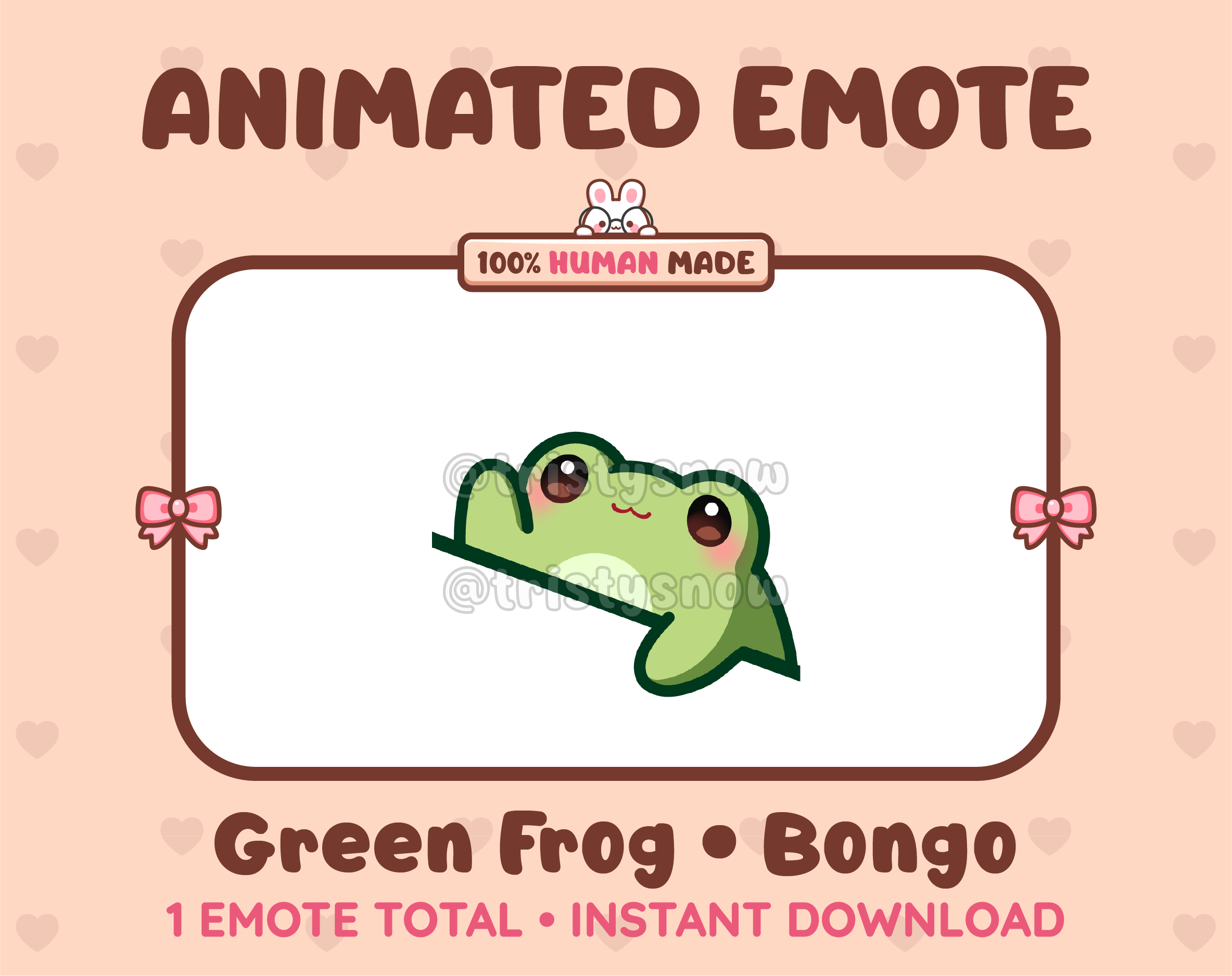 Green Frog emote preview displaying a cute green frog bongo emote.