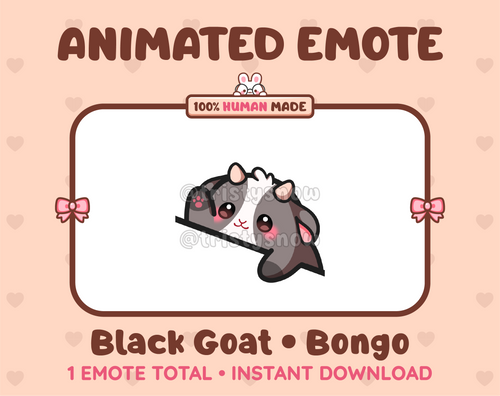 Black Goat emote preview displaying a cute black goat bongo emote.