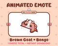 Brown Goat emote preview displaying a cute brown goat bongo emote.