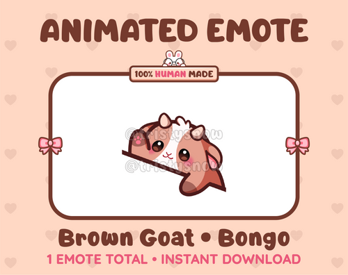 Brown Goat emote preview displaying a cute brown goat bongo emote.