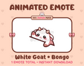 White Goat emote preview displaying a cute white goat bongo emote.