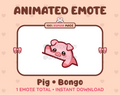 Pig emote preview displaying a cute pig bongo emote.