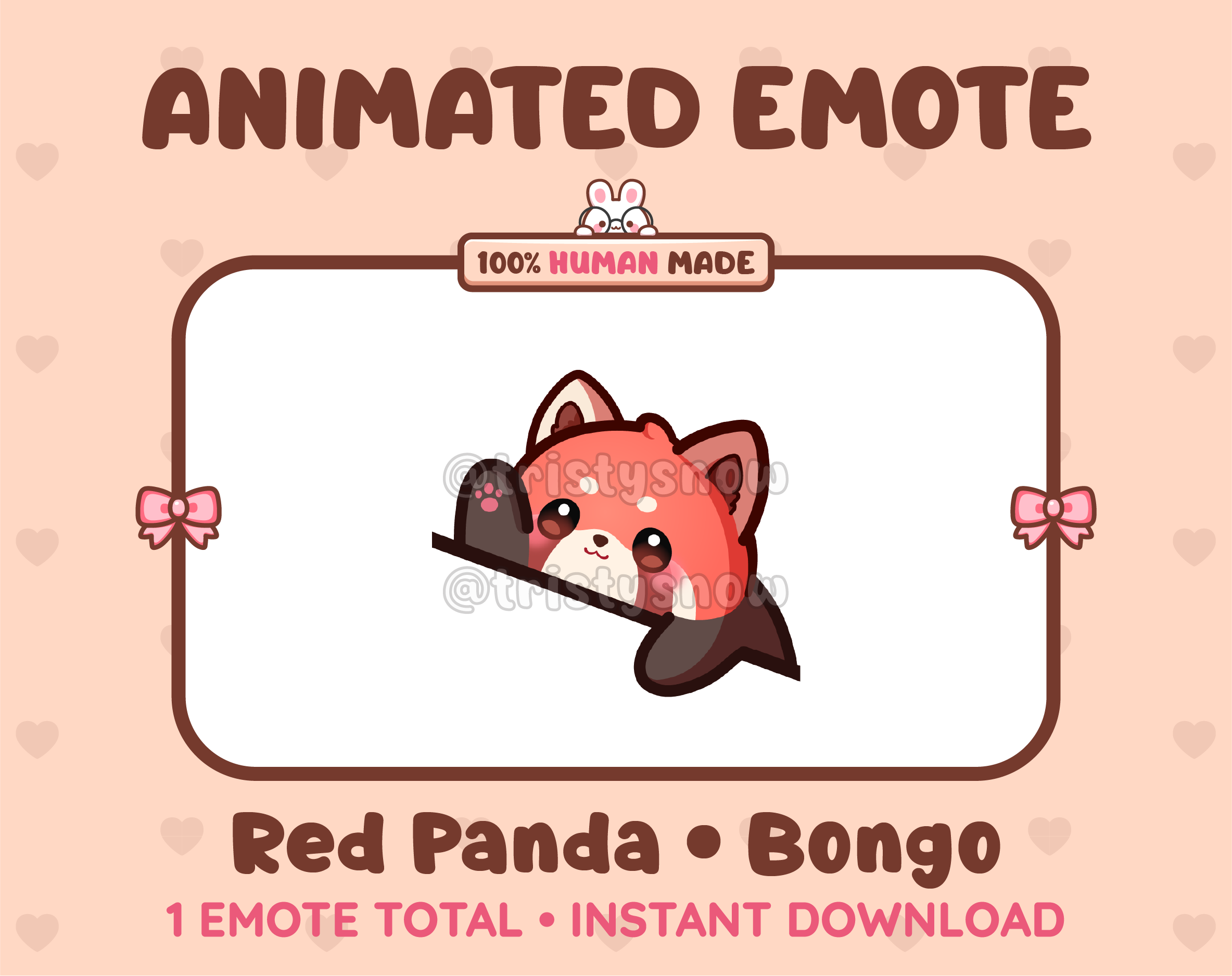 Red Panda emote preview displaying a cute red panda bongo emote.