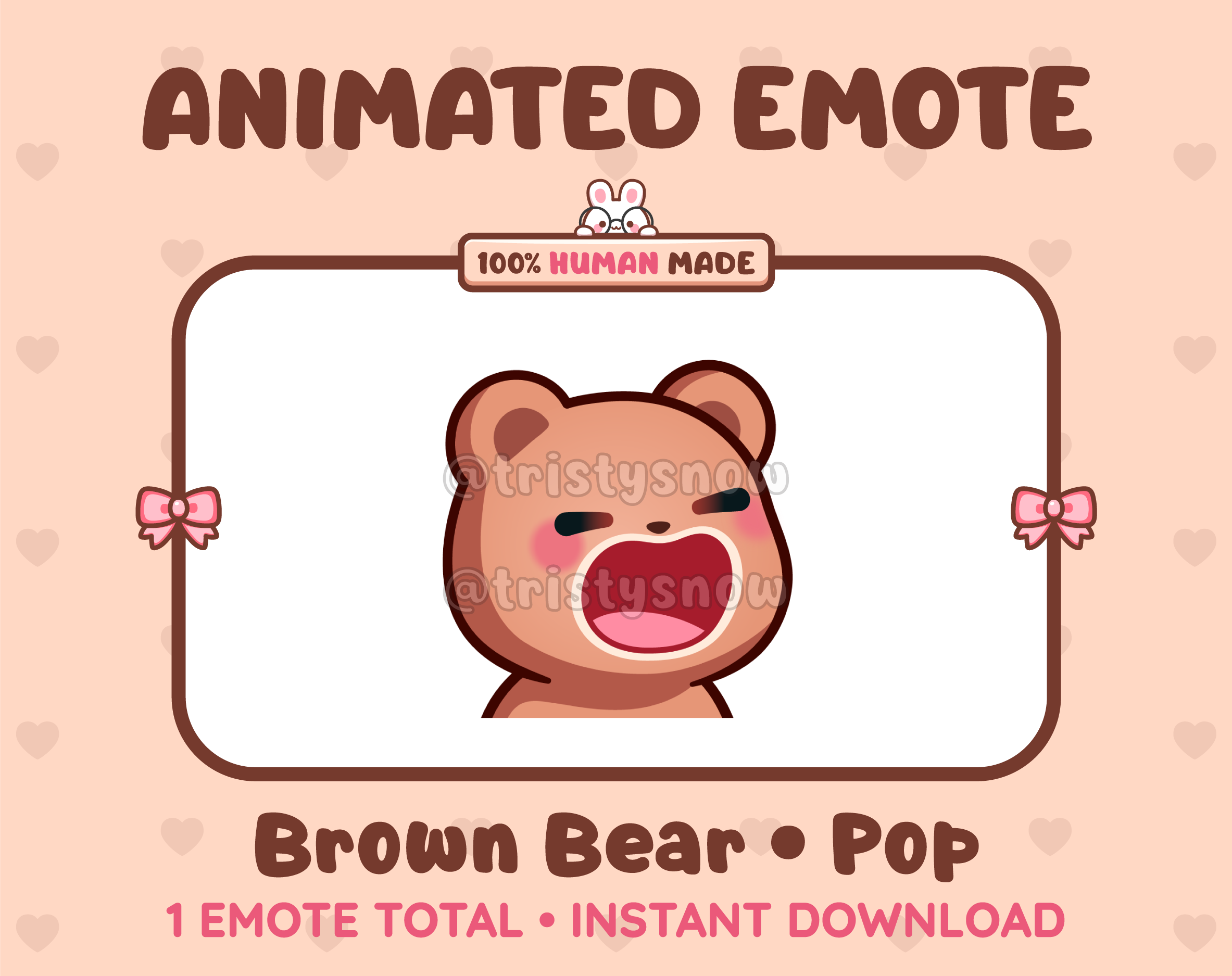 Brown Bear emote preview displaying a cute brown bear pop emote.