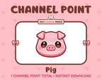 Pig Twitch channel point icon.