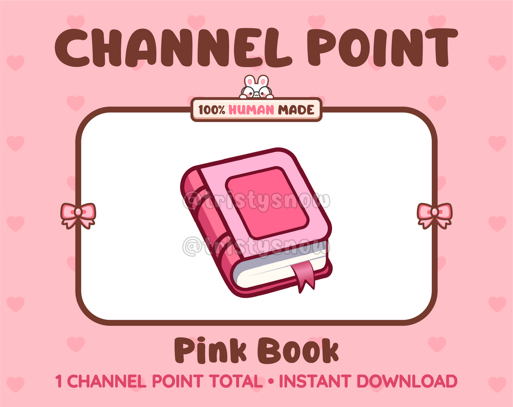 Pink Book Twitch channel point icon.