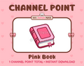 Pink Book Twitch channel point icon.