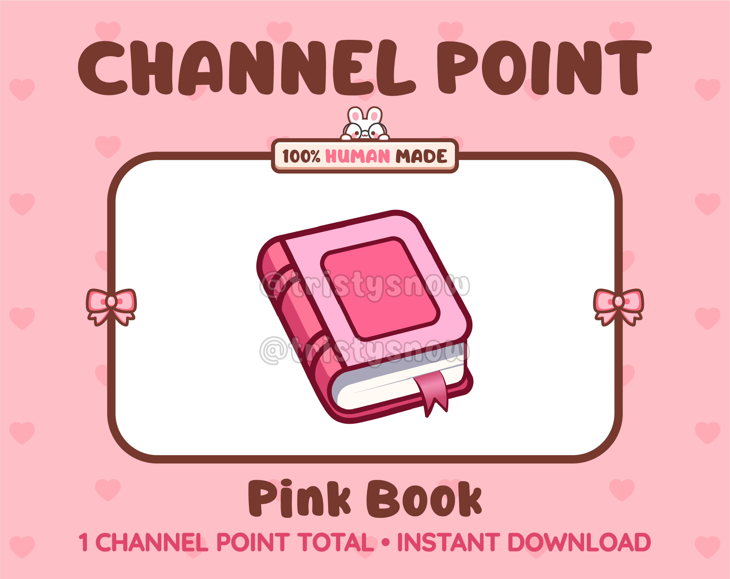 Pink Book Twitch channel point icon.