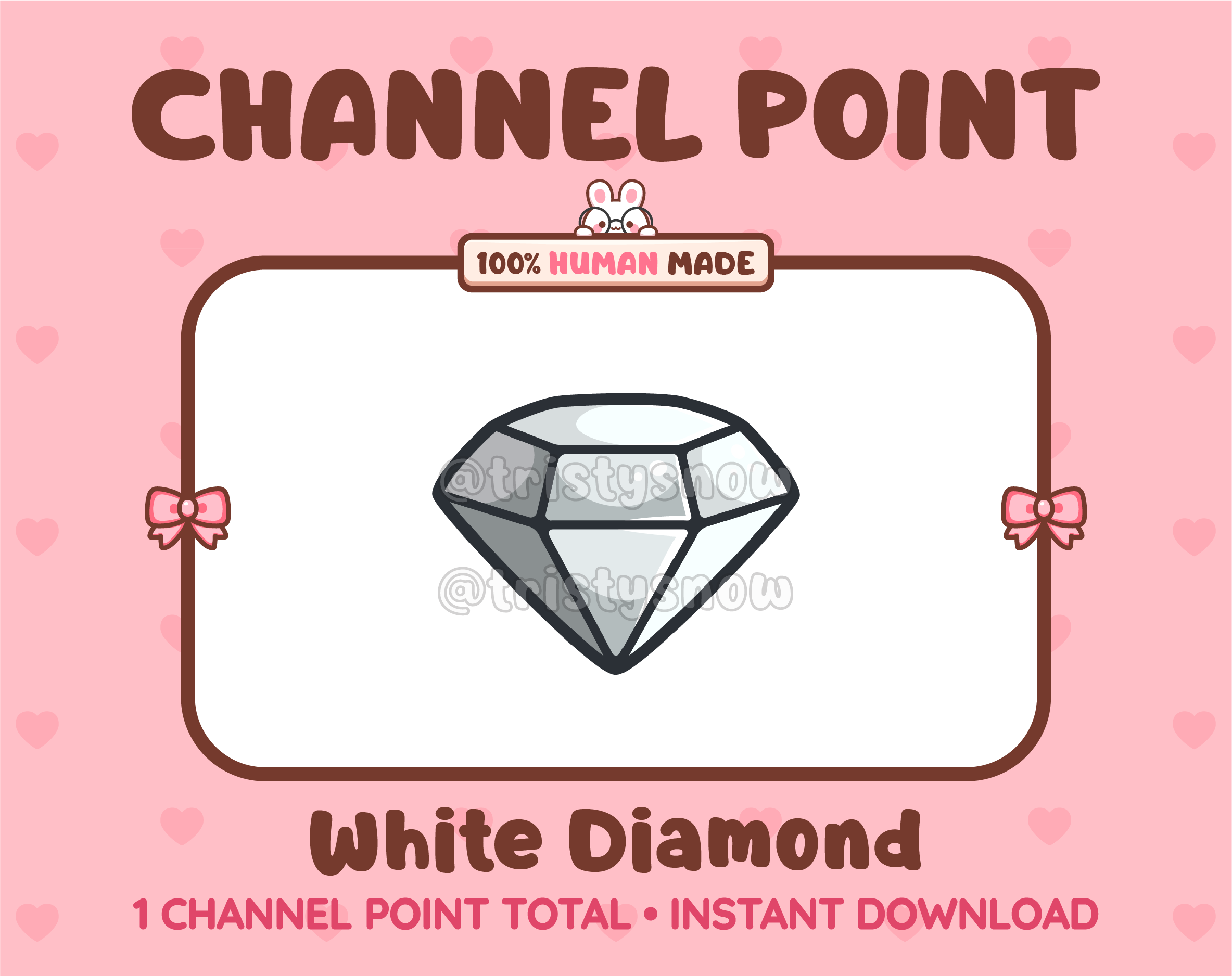 White Diamond Twitch channel point icon.