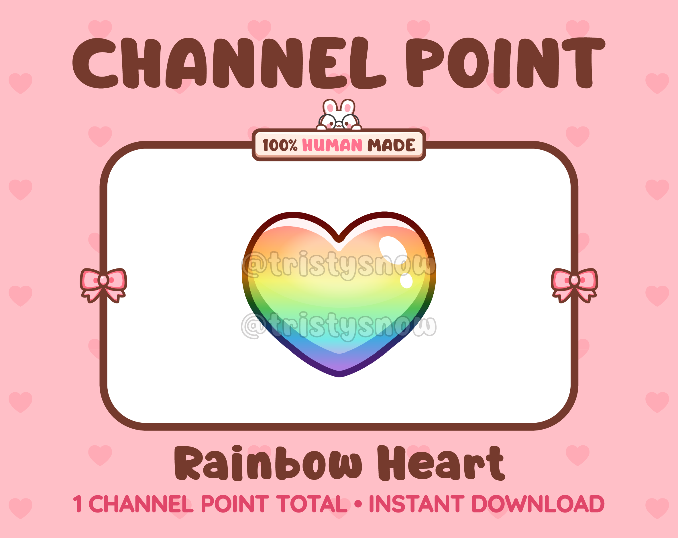 Rainbow Heart Twitch channel point icon.
