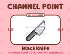 Black Knife Twitch channel point icon.