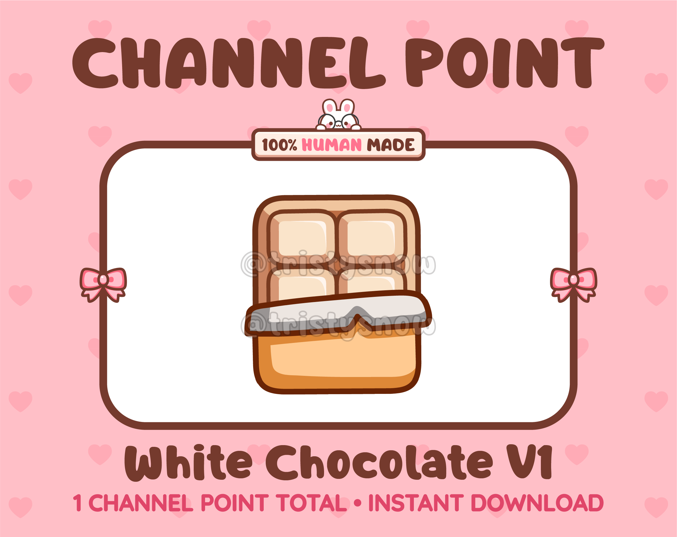 White Chocolate with wrapper Twitch channel point icon.