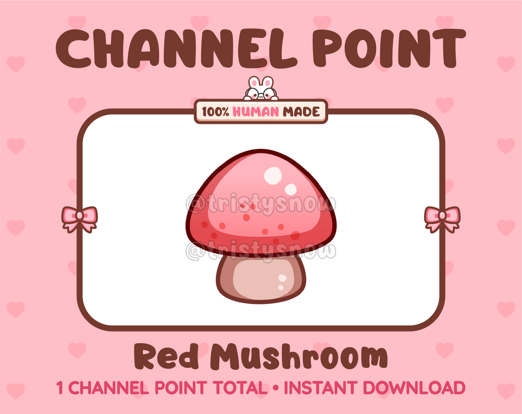 Red Mushroom Twitch channel point icon.