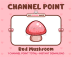 Red Mushroom Twitch channel point icon.