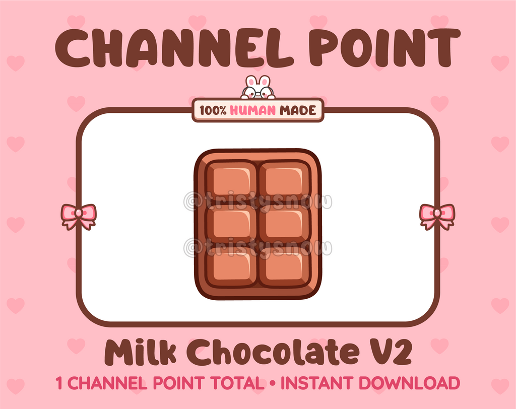 Milk Chocolate without wrapper Twitch channel point icon.