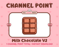 Milk Chocolate without wrapper Twitch channel point icon.