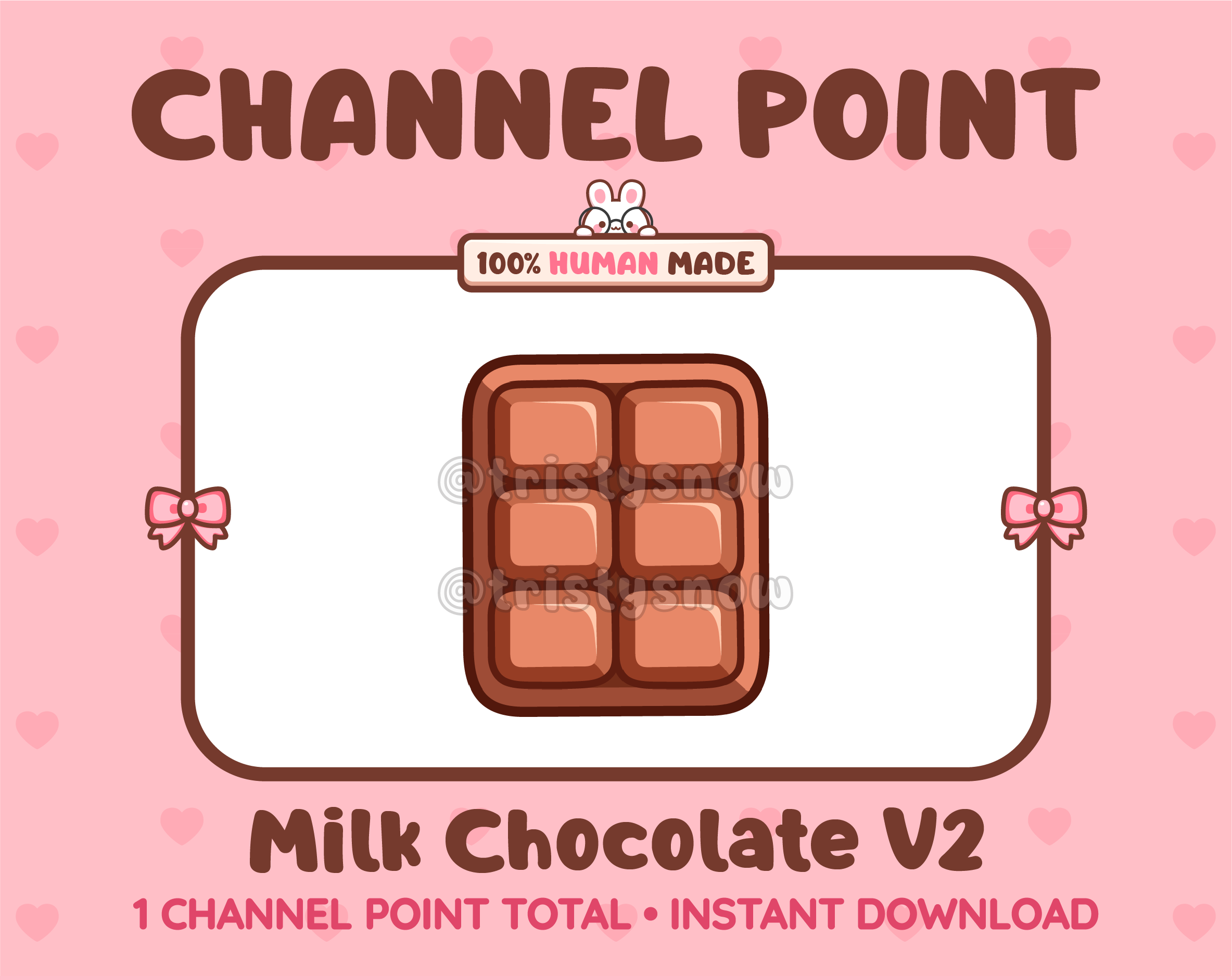 Milk Chocolate without wrapper Twitch channel point icon.