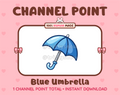 Blue Umbrella Twitch channel point icon.