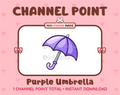 Purple Umbrella Twitch channel point icon.