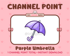 Purple Umbrella Twitch channel point icon.