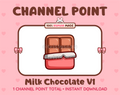 Milk Chocolate with wrapper Twitch channel point icon.